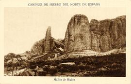 Vista de parte de las formaciones geológicas de los Mallos de Riglos, que se localizan en Huesca