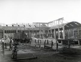 Depósito de Material y Tracción de la estación de Oviedo en construcción