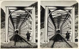 Viaducto del Gran Gaitán o del Tajo I en el km 140,975 de la línea Córdoba a Málaga, dentro del t...