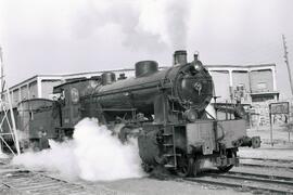 Locomotora de vapor 230 - 2071 de la serie 230 - 2066 a 2074 de RENFE (ex Oeste serie 701 a 710),...