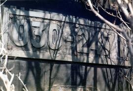 Placa de matriculación de la locomotora de vapor 030 - 2471 de RENFE, ex Central de Aragón nº 1