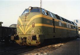 Locomotora diésel hidromecánica 340 - 005 - 8 de la serie 340 - 001 a 032 de RENFE, ex. 4005 de l...