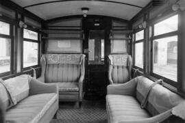 Interior de un coche de viajeros mixto AAB-2 del Ferrocarril de Sóller