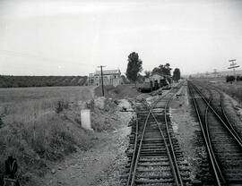 Estación y subestación de Arjonilla en construcción. Línea de Manzanares a Cordoba