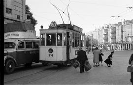 Tranvía nº 74 de la Compañía de Tranvías de La Coruña, realizando la línea 3