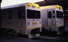 Automotores de la serie 2400 de RENFE para FEVE, conocidos como Apolo y Miniapolo, y detenidos en...