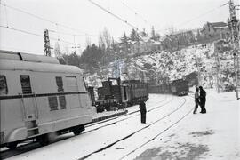 Automotor diésel TAF de la serie 595 de RENFE en la estación de Cercedilla nevada