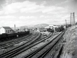 Estación de Monforte. Playas y vías, y material estacionado