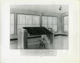 Reproducción fotográfica de una ilustración de un puesto eléctrico de enclavamiento de agujas con...