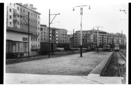Estación de Pamplona del Ferrocarril eléctrico de Pamplona a Aoiz y Sangüesa, conocido como Ferro...