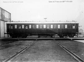 Coche  de 2ª clase BBfhv 629, de la serie 617 a 629 de la Compañía del Norte