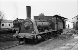 Talleres de la estación de Alcañiz, en la línea de Puebla de Híjar a Tortosa