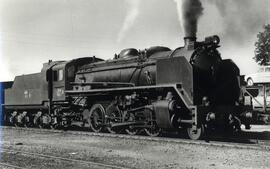 Locomotora de vapor de la serie 141-2265 "Mikado" de RENFE, fabricada por MACOSA/M.T.M/...