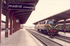 Tren especial RENFE  con destino Soria en la estación de Chamartín en Madrid