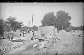 Obras en un paso superior de la línea de Madrid a Alicante, situado en Aranjuez