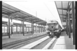 Viaje de prueba a Burgos por el Ferrocarril directo Madrid - Burgos, al que asistió el Ministro d...