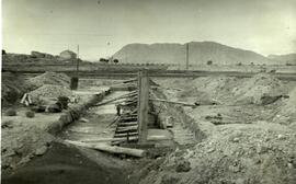 Nave para reconocimiento de locomotoras en la estación de Alicante. Línea de Madrid a Alicante