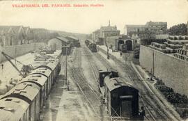 Estación y muelles de Villafranca del Penedés de la línea de Tarragona a Barcelona de MZA