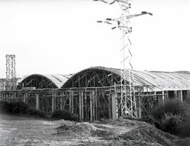 Depósito de Material y Tracción de la estación de Oviedo en construcción