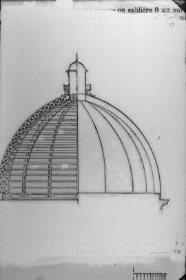 Dibujo de la estructura metálica de una cúpula