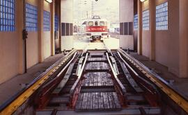 Instalación fija en vía para el cambio de ancho en la estación de Portbou