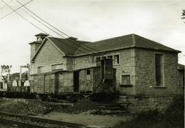 Subestación eléctrica de la estación de Villalegre (Avilés) en la línea de Villabona a San Juan d...