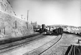 Vías y andenes de la estación de Arenys, lado Barcelona