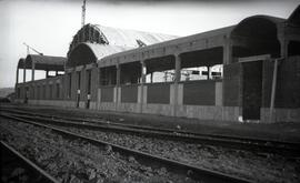 Depósito de vapor y tracción eléctrica de la estación de Miranda de Ebro de la línea de Madrid a ...