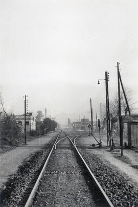 Agujas de entrada de la estación de Granollers-Centro de la línea de Barcelona a la Frontera, tam...