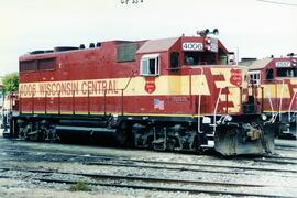 Noth Fond du Lac - Shops Yard. Vista de las locomotoras diésel WC-2557 y WC-4006 (GP35d), ex UP. ...