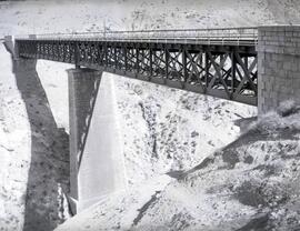 Viaducto metálico de 2 tramos y 82 m, con vigas en cruz de San Andrés, denominado "Desgarrad...