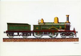 [En el reverso, el texto]: Dibujo Nº 2. Locomotoras 220 para trenes de viajeros de Ferrocarril de...