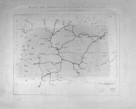 Reproducción fotográfica de un mapa de España, realizado hacia 1875