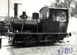 Locomotora de vapor de maniobras tipo 020 nº 04 con caldera vertical del Ferrocarril Alcañiz-Pueb...