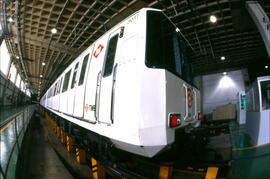 Perspectiva de una unidad de la serie 3000 del Metro de Barcelona