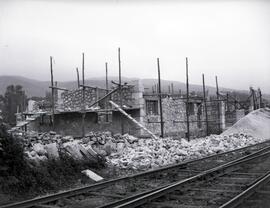 Subestación de Las Fraguas en construcción, en la línea de Venta de Baños a Santander