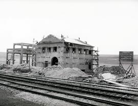 Subestación de Pedro Abad en construcción. Línea de Manzanares a Cordoba