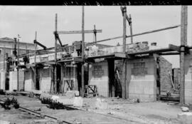 Obras de construcción de la nueva estación de Toledo. Línea Castillejo-Toledo