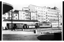 Estación de Pamplona del Ferrocarril eléctrico de Pamplona a Aoiz y Sangüesa, conocido como Ferro...