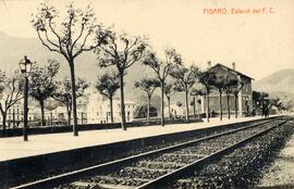 Estación de Figaró de la línea de Barcelona a San Juan de las Abadesas de la Compañía del Norte