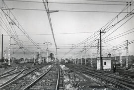 Playa de vías de la estación Marsá-Falset en la línea de Madrid a Barcelona (vía Caspe)