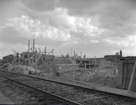 Subestación de Astorga en construcción en la línea de Palencia a La Coruña