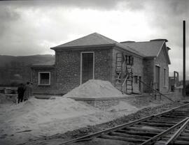 Subestación de Las Fraguas en construcción, en la línea de Venta de Baños a Santander