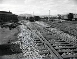 Estación de Monforte. Playas y vías, y material estacionado