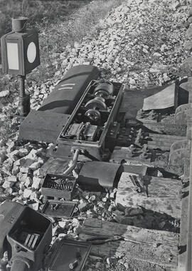 Motor de aguja en la estación de Caminreal de la línea de Caminreal a Zaragoza