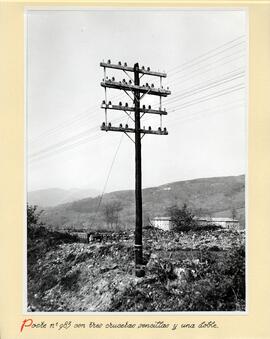 Poste nº 983 con crucetas sencillas y una doble
