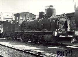 Locomotora de vapor tipo 030 de MZA con ténder, de la serie 454 - 485, matriculadas en RENFE como...