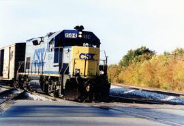 Composición de mercancías CSX por la línea de IHB-BOCT, que cruza con CN (GTW). En cabeza la CSX-...