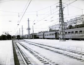 Renovación de vía en la estación de Madrid - Príncipe Pío de la línea de Madrid a Irún, también c...