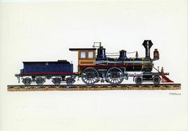[En el reverso, el texto]: Dibujo Nº 7. Locomotoras 220 para trenes de viajeros de los ferrocarri...